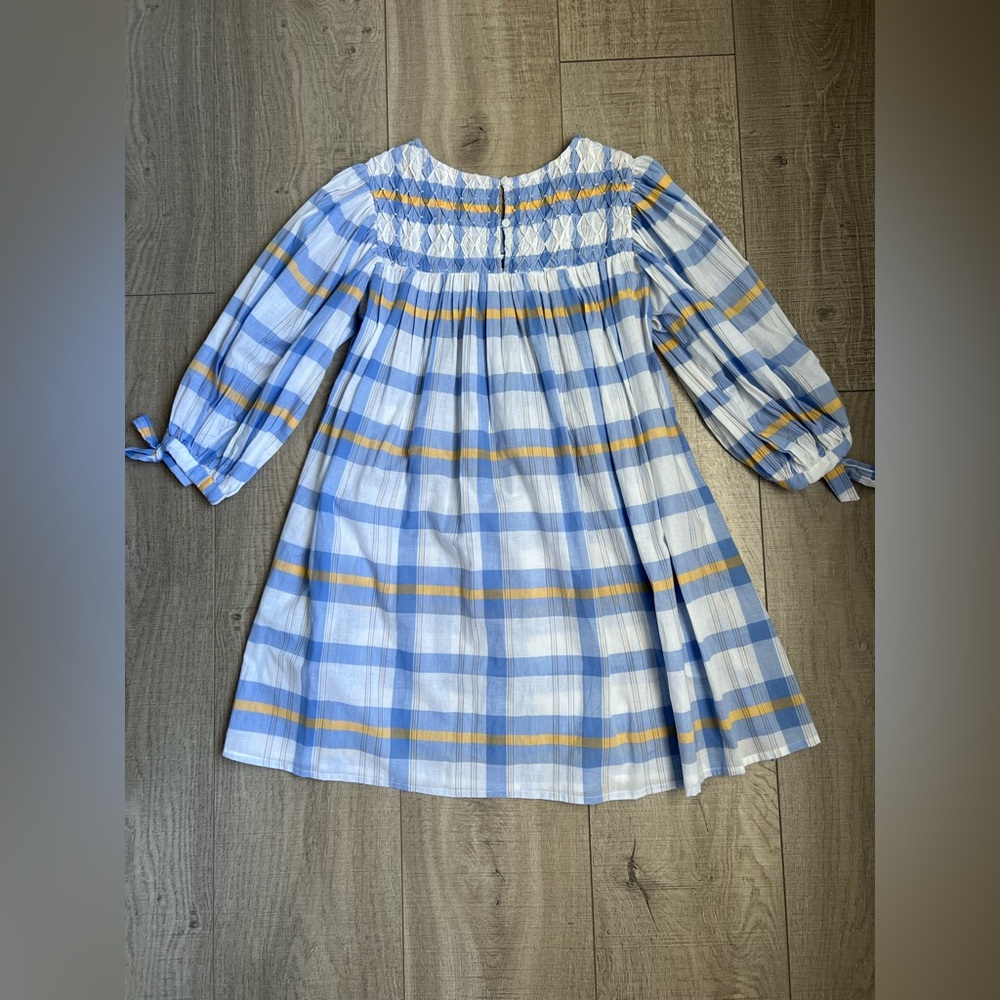 Daughters of India Freya Mini Dress in Periwinkle Blue Plaid Size Small - Picture 11 of 11